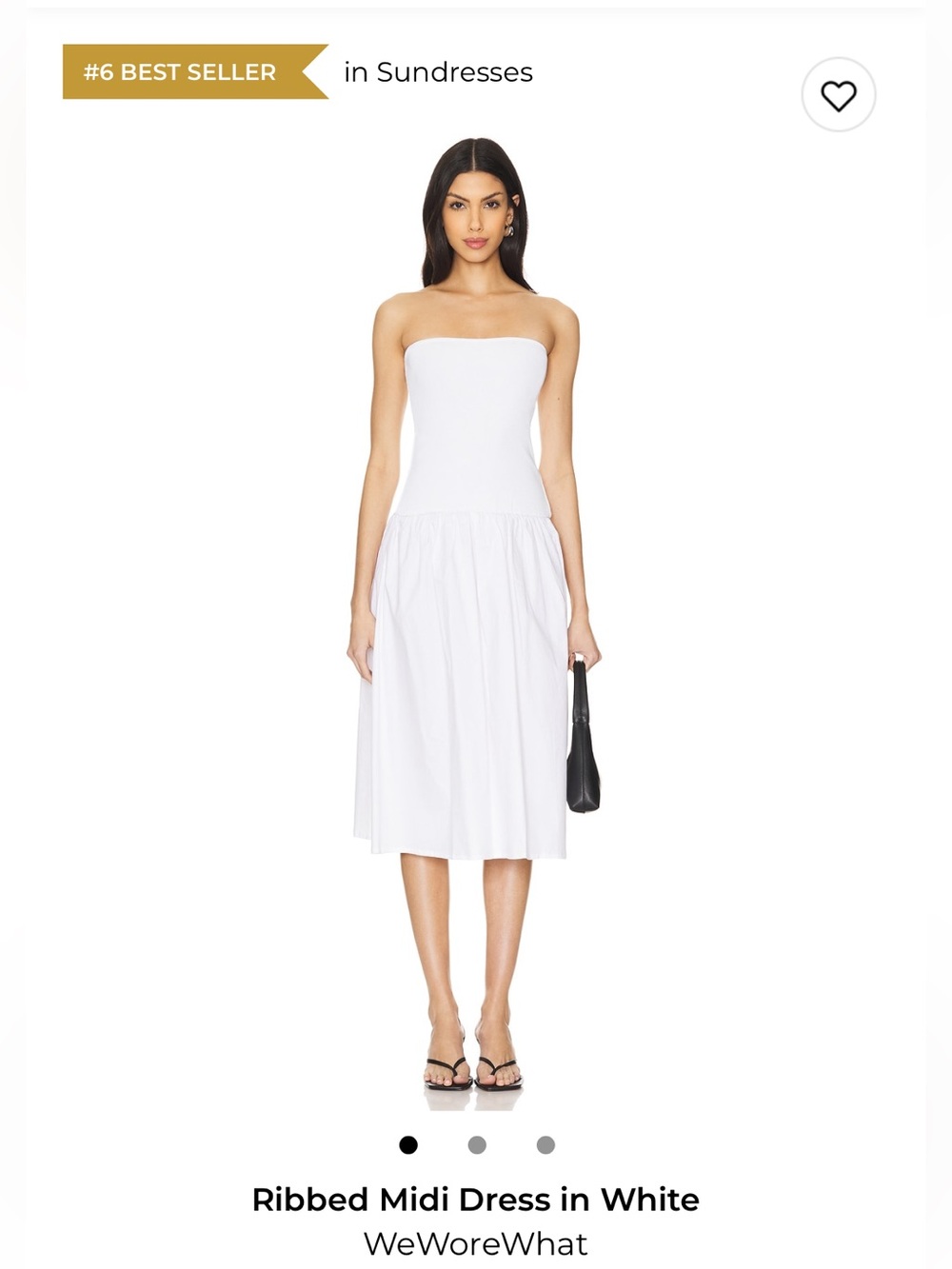 WeWoreWhat Strapless Ribbed Midi Dress — White